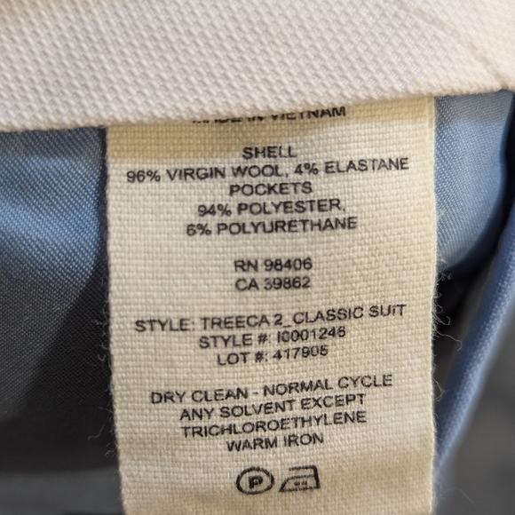 THEORY Treeca Cropped Wool-blend Slim-leg Blue Pants Women's Size 4 Office Attir - Picture 13 of 13